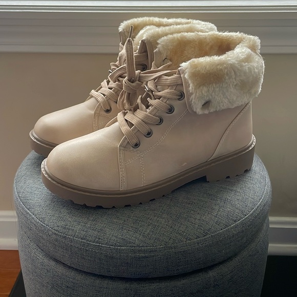 Olivia Miller Sand Combat Boots - Picture 1 of 6